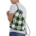 thumbnail image 3 of Bingfone Green White Lumberjack Plaid Drawstrings Backpacks Bags For Men Women Gym Drawstrings Bag, 3 of 9