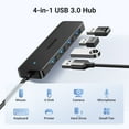 thumbnail image 3 of UGREEN USB 3.0 Hub, 4-Port USB-A Docking Station for Laptop, Desktop, Phone, Tablet , 5Gbps Data Transfer, Plug and Play, 3 of 8