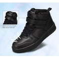 thumbnail image 3 of LUCKY STEP Fashion Hook and Loop High Top Sneakers Casual Walking Shoes,All Black,Womens, 3 of 10