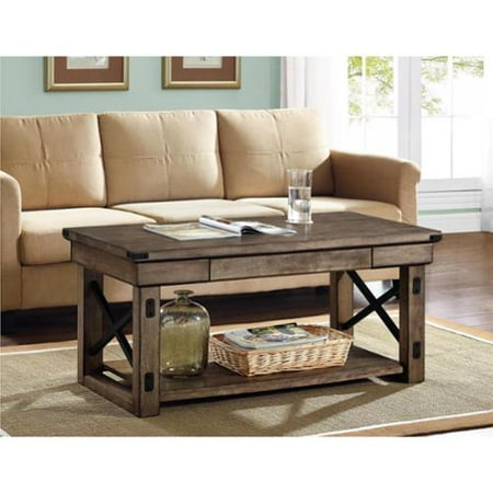 Altra Wildwood Rustic Grey Wood Veneer Coffee Table Altra Wildwood Rustic Grey Wood Veneer Coffee Table