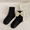 thumbnail image 3 of Biekopu Little Girl Fall Knitted Socks Cute 3D Bow Flower Heart Ruffle Edge Non Slip Slipper Floor Socks Indoor Outdoor Wear, 3 of 6