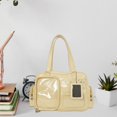 thumbnail image 7 of Hfppkn PU Leather Pin Display Ita Tote Bag Transparent Window Shoulder Handbag for Daily Use 35x11x25cm Yellow, 7 of 7