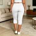 thumbnail image 6 of fatyb Women's Plus Size Capri Leggings High Waisted Capris Stretch Soft Yoga Pants for Workout Running, 6 of 7