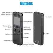 CSYANXING Lecture Recorder 3072Kbps PCM Recording A B Repeat Playback for Language Learning Effective Study Aid Black Finish