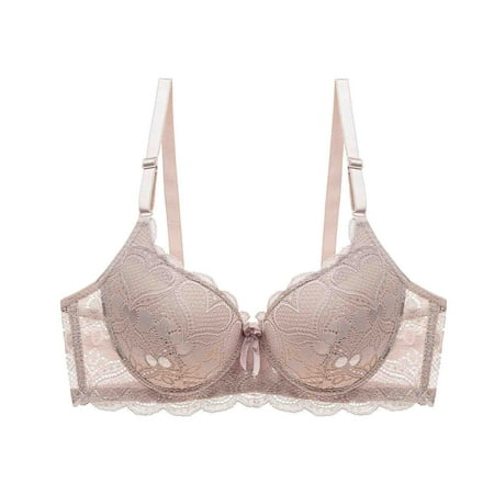 Oplxuo Women s Push Up Lace Bra Sexy Sheer Balconette Underwire Unlined Everyday Bras Comfort Padded Lift Up Bralette