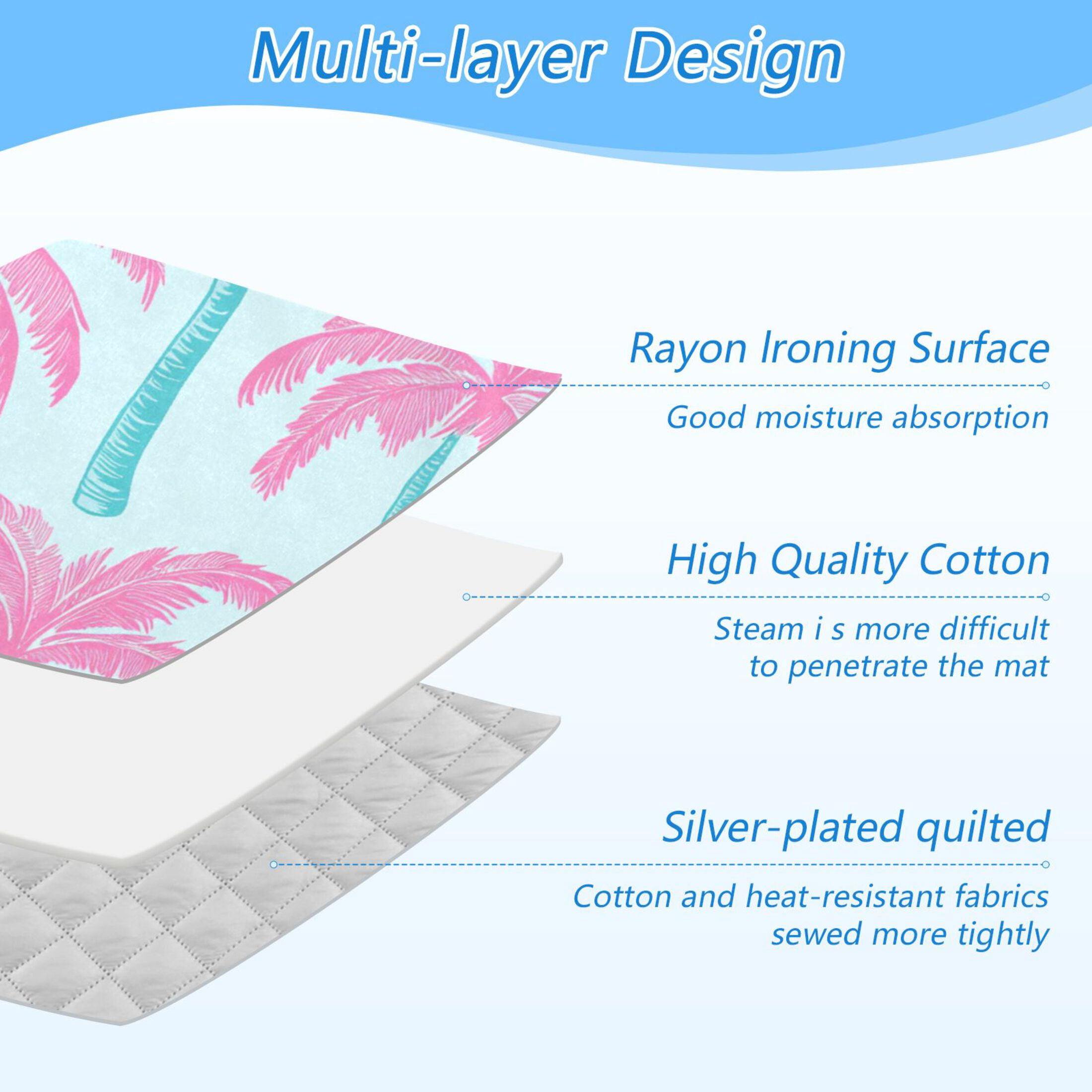 Dreamy Color Palm Trees Ironing Mat Blanket Portable Travel Ironing Pad Heat Resistant Pad 47.2" x 27.6”