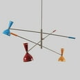 thumbnail image 4 of Italian Style Three-Arms Brass Sputnik Balance Chandelier Light Fixture Raw Brass Matte Black Ceiling Fixture, 4 of 7
