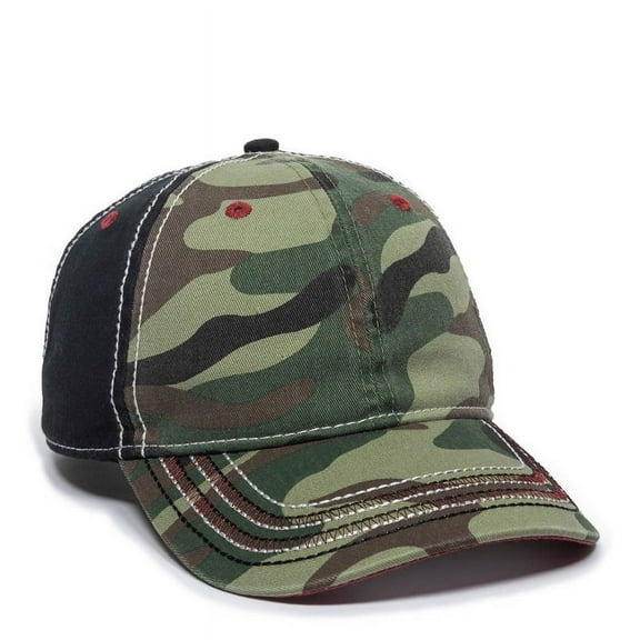 Outdoor Cap AGC-100 Generic Camo with USA or Texas Flag-Generic Camo/Black/American Flag