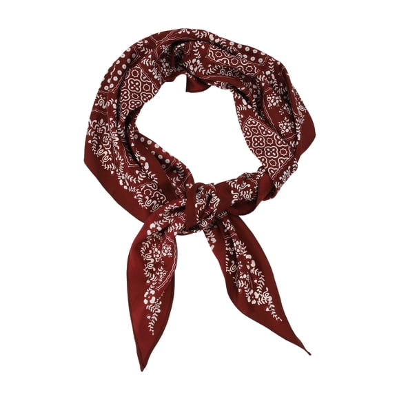 Unique Bargains 1 Pc Silk Scarf Multi-purpose Print Neck Scarf Red White