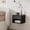 Black, variant on Mid Century Modern Floating Nightstand, Wall Mounted End Table with Drawer and Open Compartment Wooden Bedside Night Stand Small Storage Cabinet for Bedroom, Light Oak