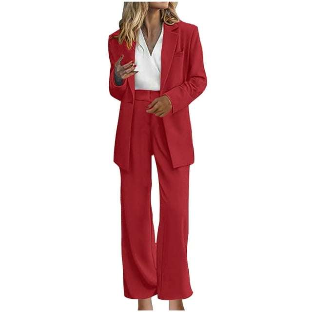 Timegard 2 Piece Dress Sets for Women Long Sleeve Button Cardigan Wide Leg Pants Business Work Outfits