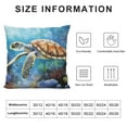 thumbnail image 5 of GOSMITH  Throw Pillow Cover Sea Turtle Ocean Theme Nautical Animal Underwater Marine Plants Seaweed Pattern Wildlife Decor Lumbar Pillow Case Cushion for Sofa Couch Bed Standard Queen, 5 of 5