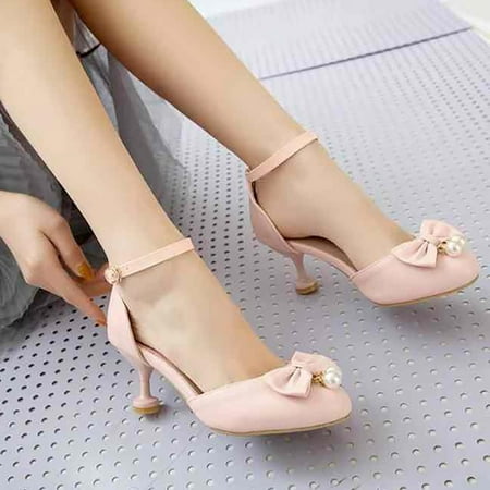 

Gubotare Summer Sandals for Girl Comfortable Girls Sandals Low Heel Dress Pump Ankle T Strap Flower Shoes Toddler (Pink 3.5)