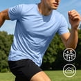 thumbnail image 2 of SAWOBUUN Mens Quick Dry Athletic T-Shirt Short Sleeve Moisture Wicking Workout Top Lightweight Breathable Stretch Gym Running Tee, 2 of 9