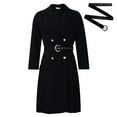thumbnail image 2 of Women's Fashion Pleated Patchwork Suit Office Pleated Dress Collar Midi Dress, 2 of 8