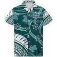 thumbnail image 4 of Camisa hawaiana con estampado tribal polinesio de moda Harajuku de gran tamaño más nueva, camisetas casuales de manga corta de verano transpirables para hombres, 4 of 4