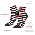 thumbnail image 6 of Rateoe Hearts And Lines1 Pattern Quarter Crew Socks,Toe Seamed Ankle Socks,Cotton Cushioned Breathable Athletic Crew Sports Socks, 6 of 7