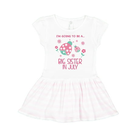 

Inktastic I m Gonna Be a Sister in July with Ladybugs Gift Toddler Girl Dress