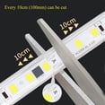 thumbnail image 5 of Tira de luces LED de 120 LED/m, 220 V, flexible y de 10 cm, cortable, con cinta adhesiva 2835, enchufe europeo, para tocador, armario, decoración del hogar, 5 of 5