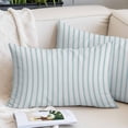 thumbnail image 2 of Blue Striped Pillow Covers 16"x24", Blue White Stripes Farmhouse Soft Brushed Microfiber Breathable Throw Pillow Covers, Decorative Pillowcase with Zipper for Couch Sofa Bedroom Living Room, 2 of 9