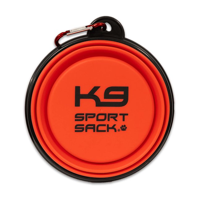 Plato deportivo portátil para alimentación de mascotas K9, color rojo