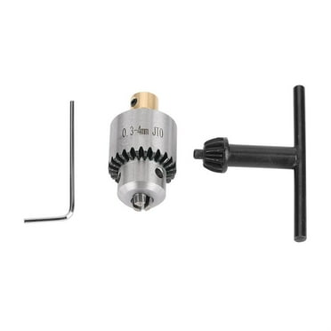 Tebru Taper Drill Chunk, Drill Chuck, Micro 0.3-4mm JTO Taper Mounted Drill Chuck and Wrench with Chuck Key for Lathe Electric Drill