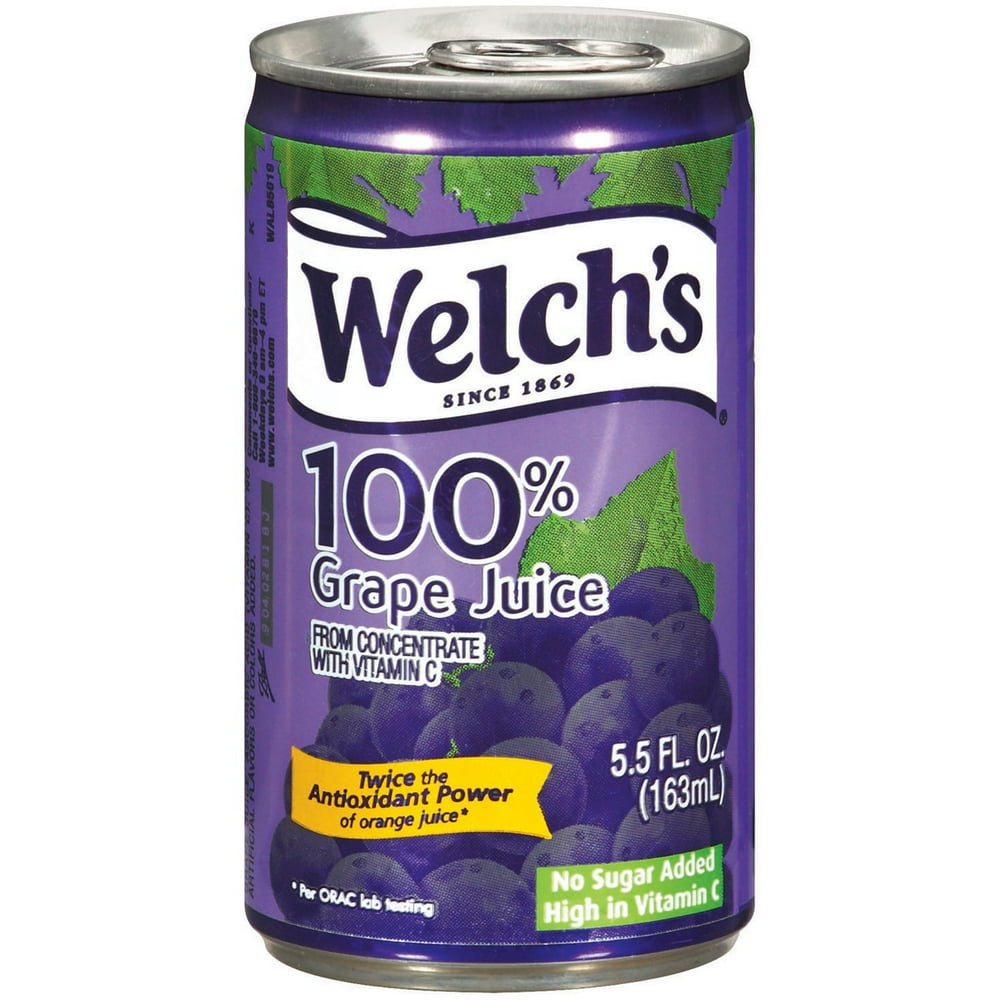 Welch's Single Serve Purple Grape Juice Can, 4 CT (Pack of 6) Walmart