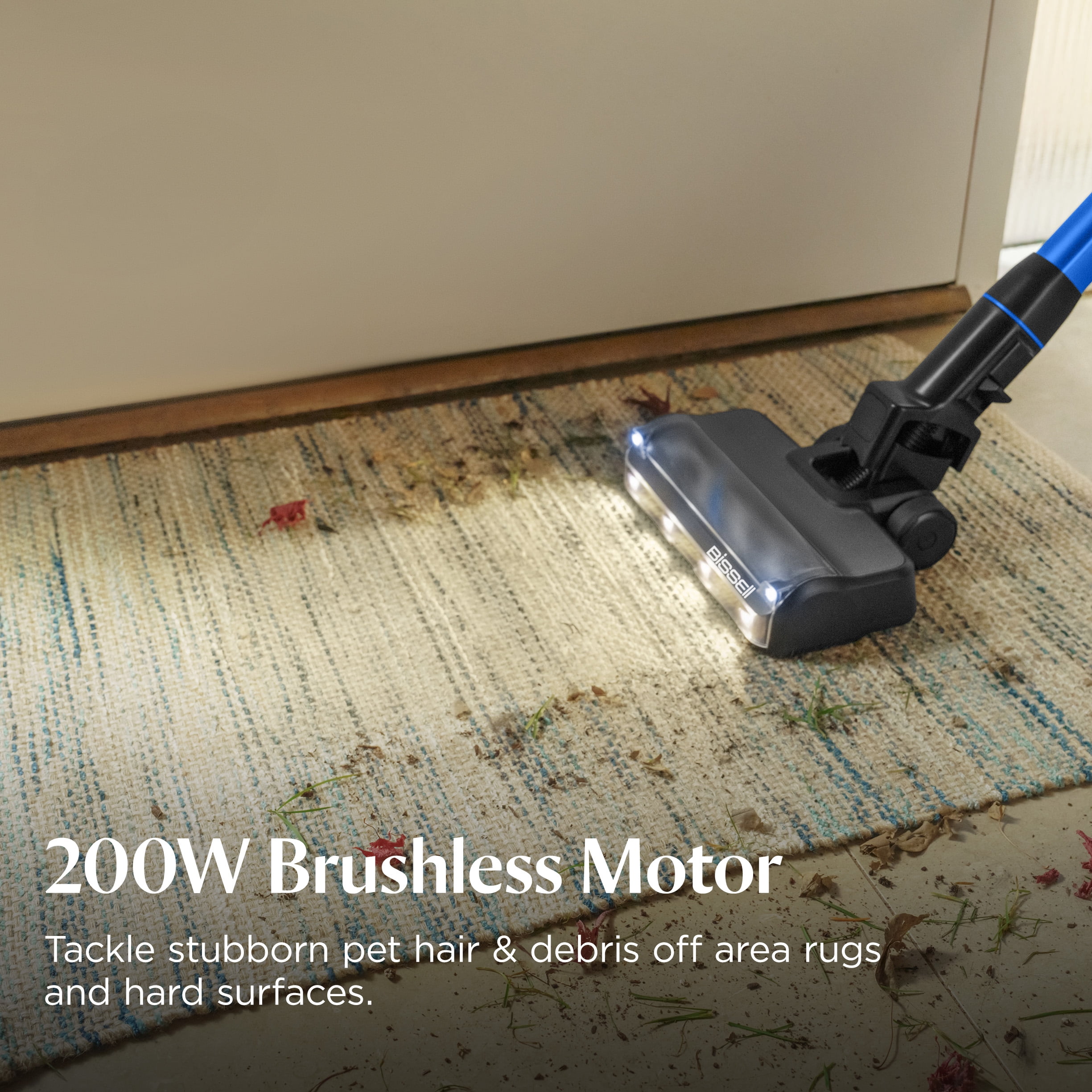 BISSELL PowerClean FurFinder 200W Self-Standing Cordless Stick Vacuum, Carpet, Area Rugs, Hard Floor, Upholstery, Removeable Battery, LED Headlights, HEPA, Up to 40 minute run time, Model 4026