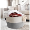 thumbnail image 2 of XXXLarge Blanket Basket Living Room - 22" x 22" x 14" Cotton Rope Baskets for Storage - Large Woven Basket for Toys, Towels, Pillows, Clothes- Rope Laundry Hamper with Handles - Nursery Bin, 2 of 4
