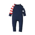 thumbnail image 2 of KAOOCXU Toddler Boys Girl Lovely Bodysuit Long Sleeved Flag Printed Independence Day Zipper Crawlsuit Romper Suitable Casual Formal Occasions, 2 of 8