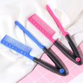 thumbnail image 2 of 2 piezas de cepillo de pelo XCF peine alisador en V azul y rosa, 2 of 4
