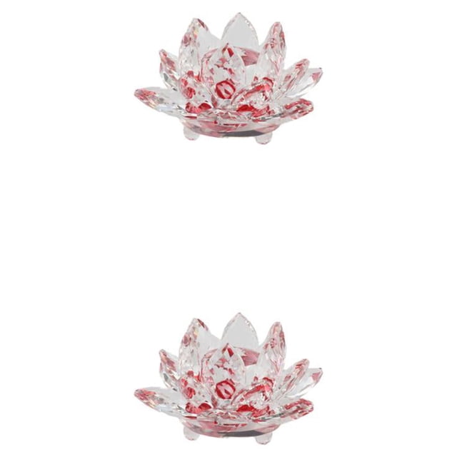 Inteprter Flor de loto de cristal Pisapapeles Feng Shui Esfera Cristales Flores Colección decorativa Adornos para recuerdos Type1 NO1