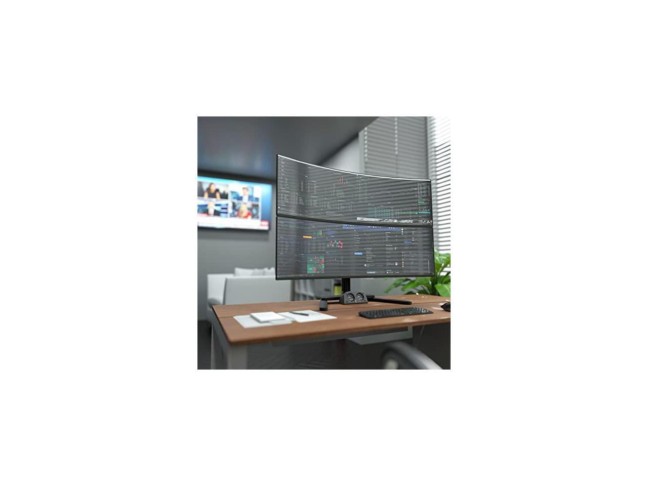 Atdec Freestanding Heavy Duty Dual Vertical Monitor Mount AWMS2BT75FSB