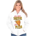 thumbnail image 3 of Will Trade Sister for Pizza Joke Unisex Fleece Graphic Zip Up Hoodie Brisco Brands 5X, 3 of 5