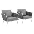 thumbnail image 2 of Modway Stance Armchair Outdoor Patio Aluminum Set of 2 in White Gray, 2 of 6