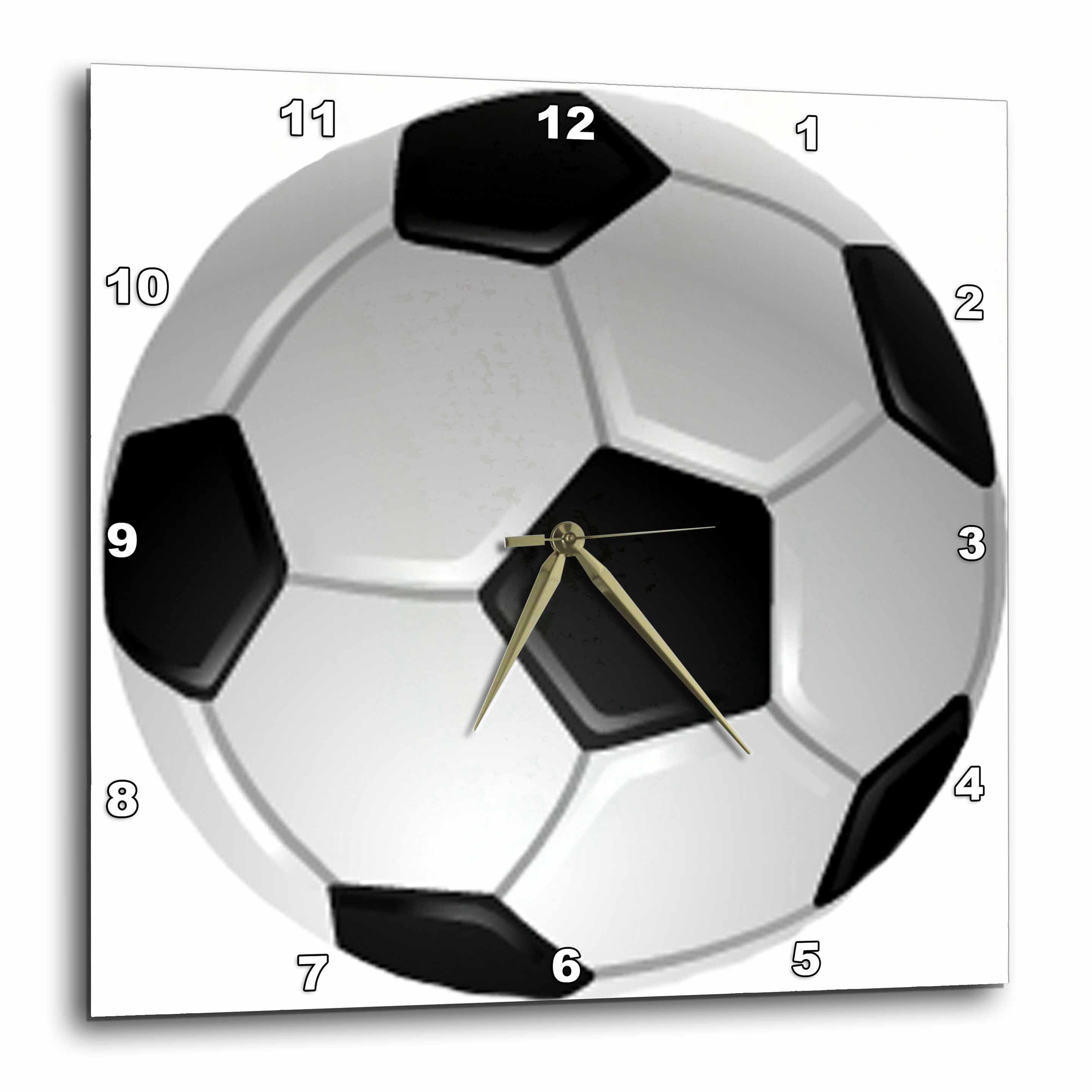 3dRose Soccer Ball Wall Clock, 10 by 10inch