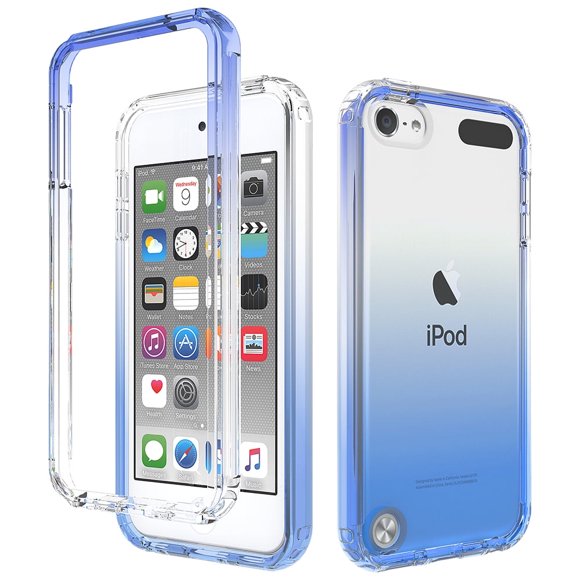 Allytech iPod Touch Case, iPod Touch Cover 7th 6th 5th Generation, Gradient Color Case for Girls Women Clear TPU Anti-yellow Anti-scratch Shockproof Case for Apple iPod Touch 7th 6th 5th Gen, Blue