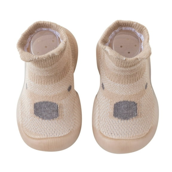 Siilsaa Soft Sole Baby Shoes Baby Boys Girls Shoes Non-Slip Rubber Sole High-Top PU Leather Sneakers First Walking Shoes Toddler Crib Shoes Loafers Flats Khaki,2-2.5 Years