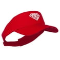 thumbnail image 4 of Diamond Outline Embroidered Visor - Red OSFM, 4 of 5