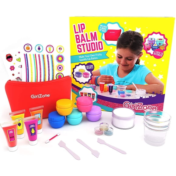 Kit para hacer bálsamos labiales GirlZone con set de maquillaje y brillo labial 8+