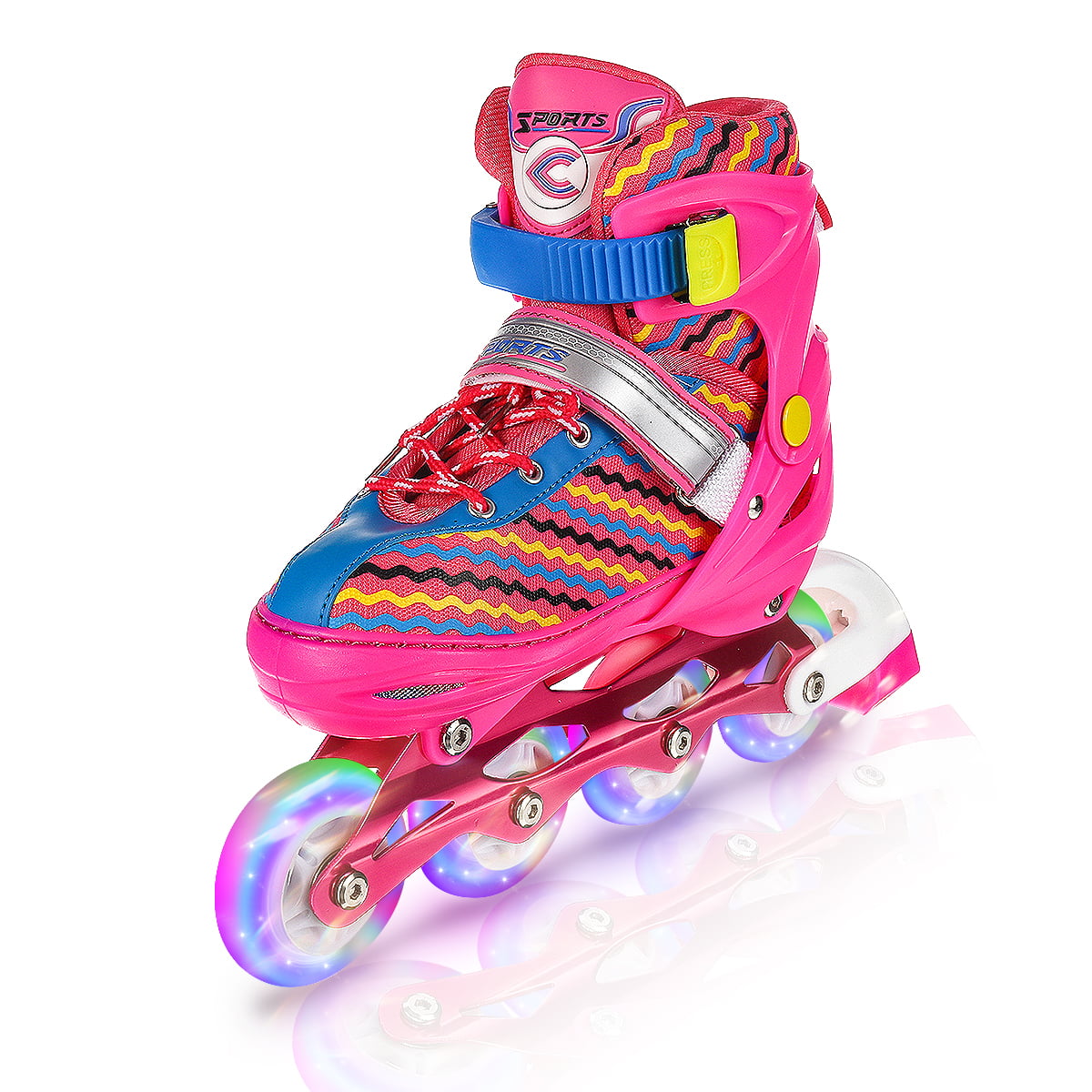 Details about   Kids Roller Adjustable Inline Skates Flashing Wheel Safety cap Protective pad 