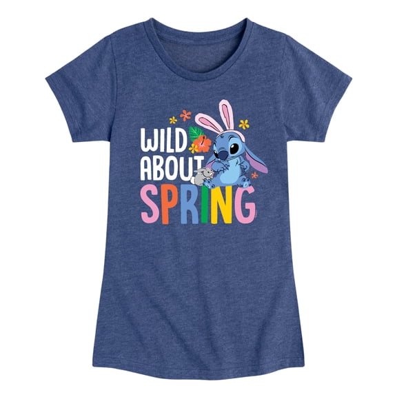 Lilo & Stitch - Wild About Spring - Youth Girls Fitted Short Sleeve T-Shirt