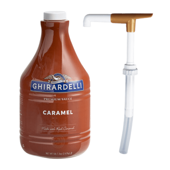 Ghirardelli Caramel Flavoring Sauce – Premium Buttery Heavy-Cream Profile with Bonus Commercial Dispensing Pump, 64 fl. oz. (2.05 kg)