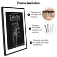 thumbnail image 5 of Americanflat 24x36 Poster Frame with Polished Plexiglass with 20x30 Mat Display Photo Soho Collection - Black, 5 of 8