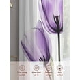 thumbnail image 6 of Purple Tulip Sheer Curtains for Living Room Bedroom, Light-filtering Sheer Curtain, Transparent Flower LigRod Pocket Voile Window Treatment Drapes, 52’’Wx54’’L, 2 Panels Set, 6 of 7