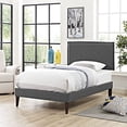 thumbnail image 1 of Modway camille Lit Plateforme en Tissu avec Pieds Carrés Fuselés, Simple, Gris, 1 of 5