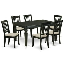 East West Furniture Weston 7-piece Wood Dinette Table and Chair Set in Black