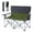 Green+Gray, variant on Costway Double Camping Loveseat with Carry Bag, 2 Cup Holders, Premium Oxford Fabric for Lawn Blue+Gray