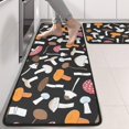 thumbnail image 2 of Kitchen Rugs Sets Of 2,Colorful Mushroom Mixed Black Pattern Anti Fatigue Kitchen Mat Rugs Non Slip Washable,Decorative Kitchen Floor Mats for Kitchen,Sink,Laundry,17"x47"+17"x47", 2 of 5