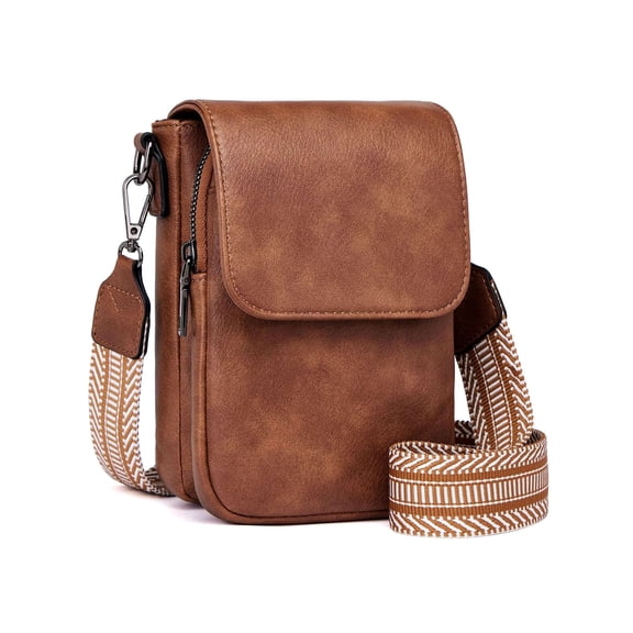 LAVA Small Crossbody Bags for Women Trendy, Multi Pocket PU Leather Casual Cell Phone Purse Wallet Handbags with Card Slots & Ajustable Strap